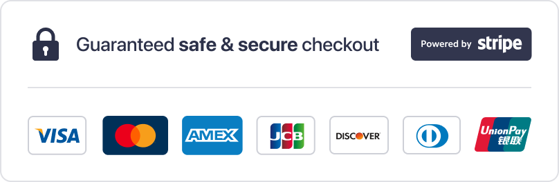 Guaranteed safe & secure checkout